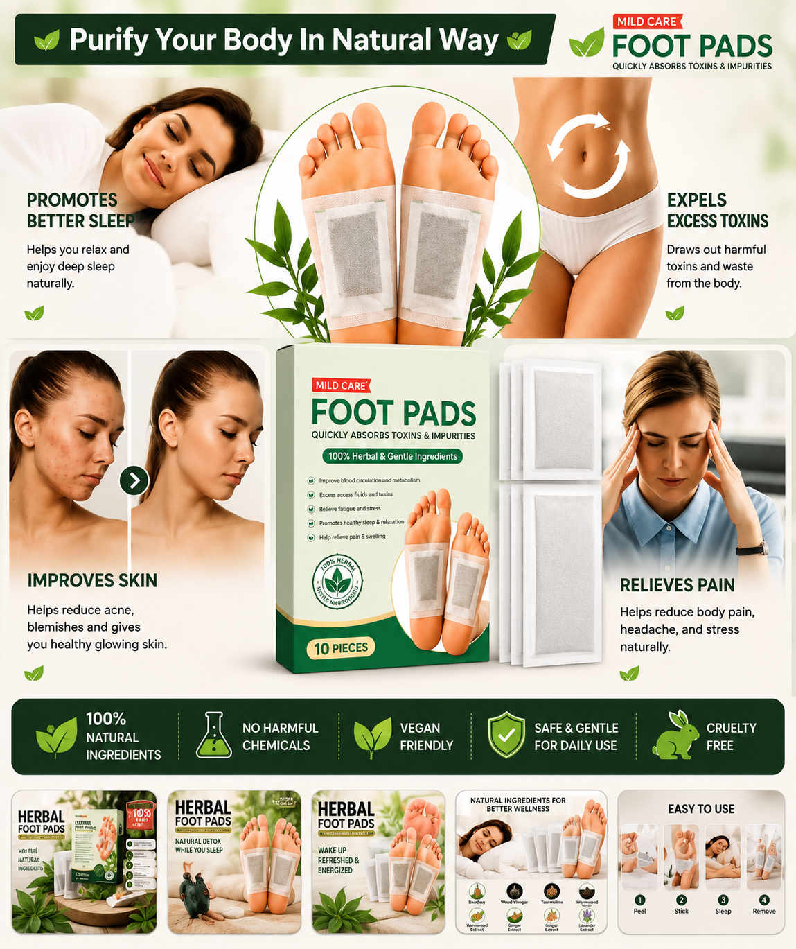 Foot Pads - Detox Foot Patches (Pack of 20)